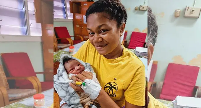 Tarusila Cagi Uwate with her son. Photo: Sampras Anand