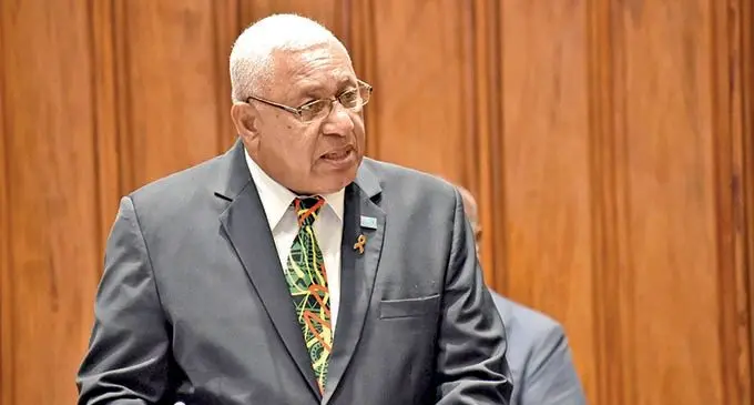 Prime Minister Voreqe Bainimarama on December 7, 2020 Photo: Parliament News