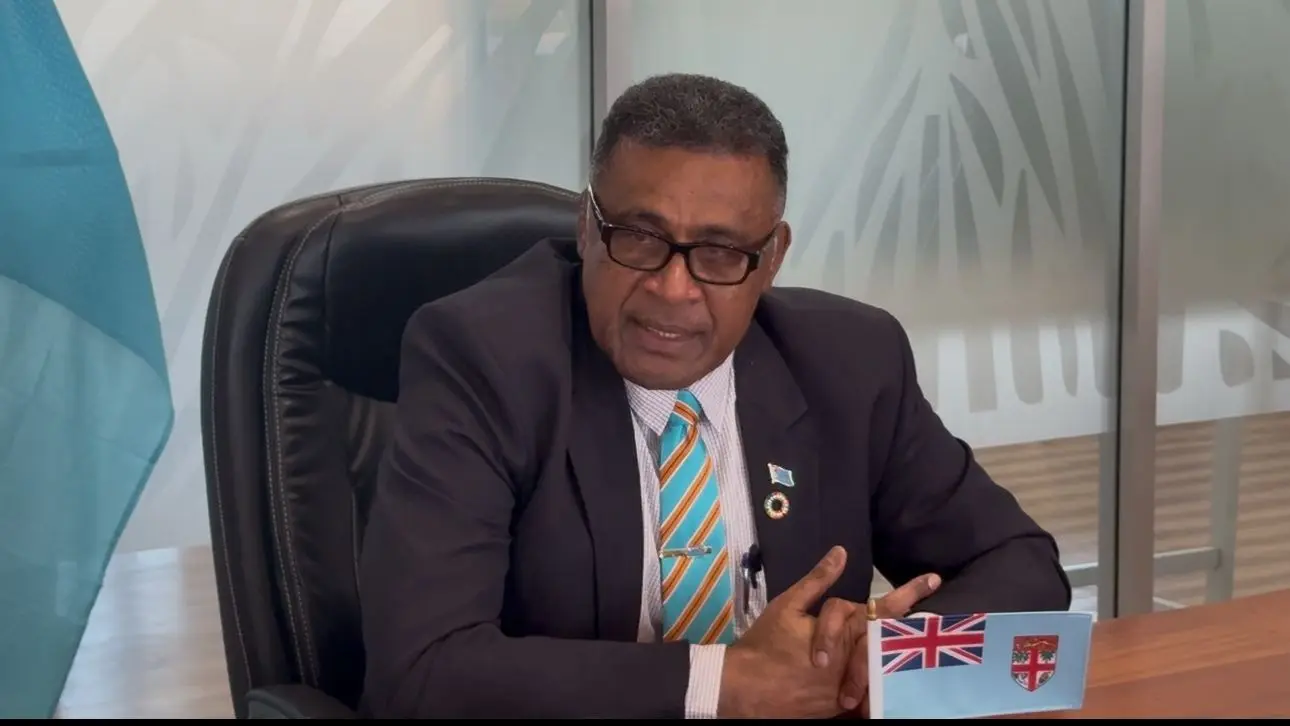 Minister for Finance, Commerce and Business Development Esrom Immanuel speaks to reporters at the Ministry of Finance on November 10, 2025..jpg