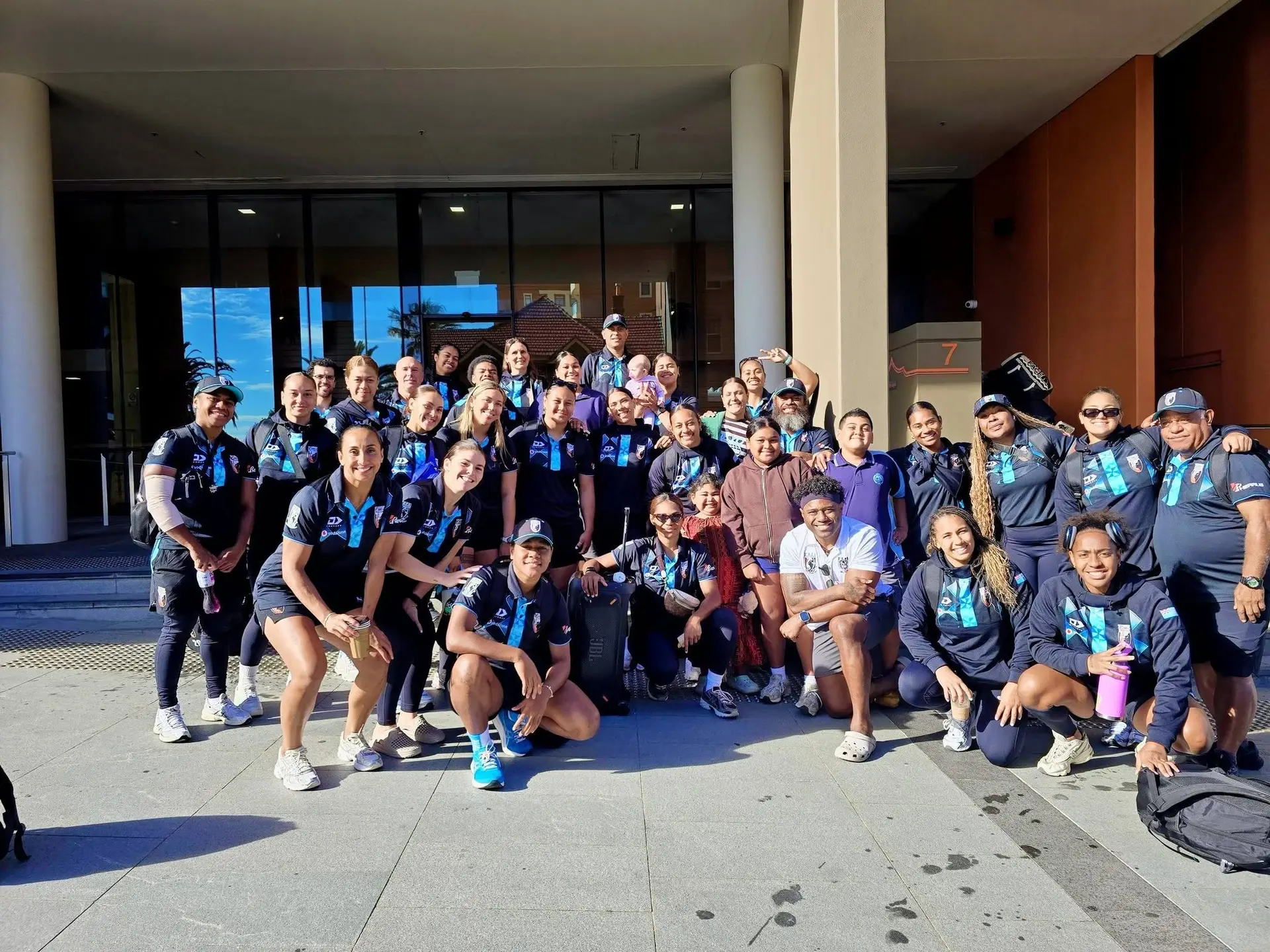 Fiji Bulikula players and officials with fans
