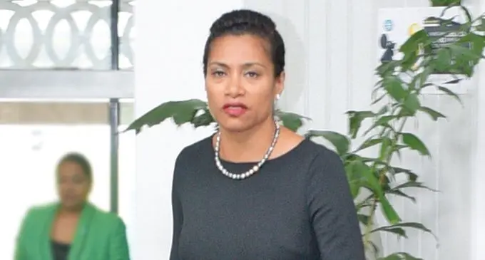 Opposition Members of Parliament Lynda Tabuyaoutside Parliament  on December 10, 2020.  Photo: Ronald Kumar.