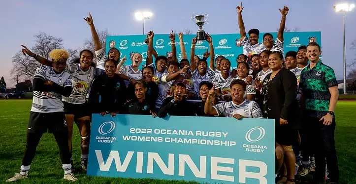 Fijiana wins the 2022 Oceania Rugby Womens Championship title with a hard-fought win against Samoa, scoring on the final play to claim victory. Source: Oceania Rugby