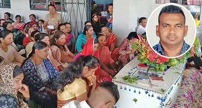 Friends and family members of Donal Prasad pay their last respects at his home in Varavu, Ba on December 6, 2023. INSET: The late Donal Prasad