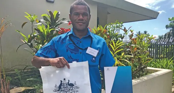 Joji Matairavula Daunoco is a proud recipient of the Australian Awards Pacific Scholarship.Photo: Sheenam Chandra
