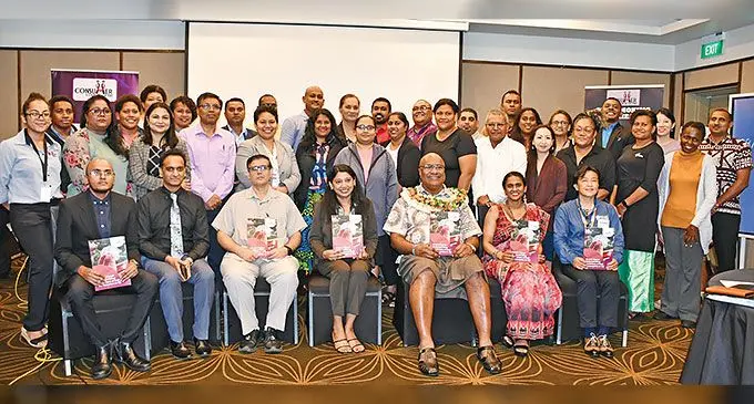 Deputy Prime Minister and Minister for Trade Manoa Kamikamica (fifth from left), Consumer Council of Fiji chief executive officer Seema Shandil (fourth from left), and guests on May 29, 2024. Photo: Ronald Kumar