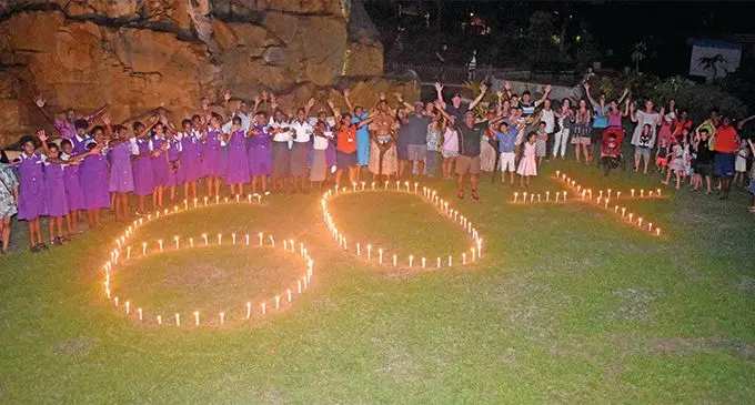 Guests, including children and students, were part of Earth Hour, on March 30, 2019. Photos: Waisea Nasokia