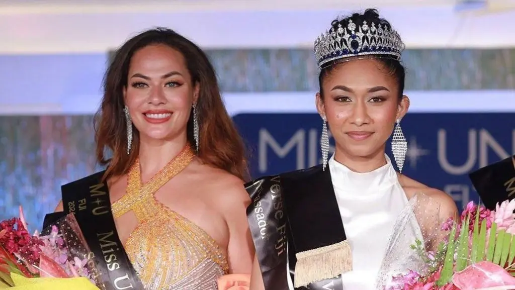 Manshika Prasad (right) was crowned Miss Fiji but two days later was told that Nadine Roberts (left) had won the crown.