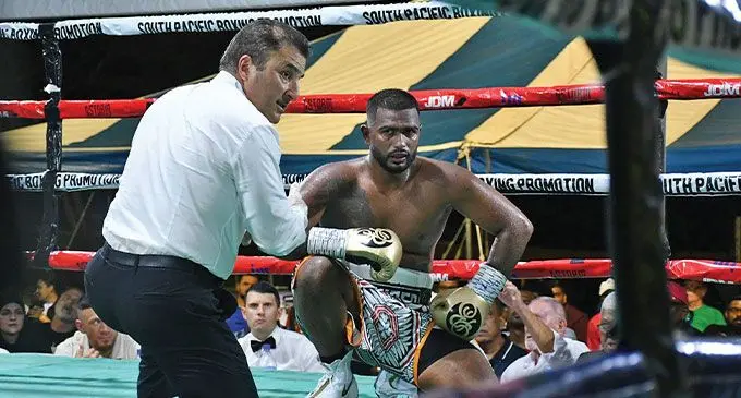 Melbourne referee Ignatius Missailidis who officiated Ubayd Haider’s fight against Runqi Zhou. Photo: Waisea Nasokia