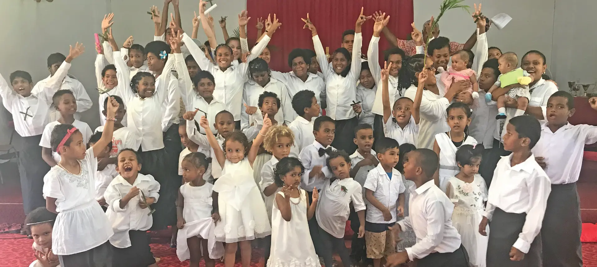 Children from the St Christopher’s Home celebrating Palm Sunday with other children from the St Christopher’s Anglican Church in Nakasi on April 14, 2019. Photo: Ilaijia Ravuwai