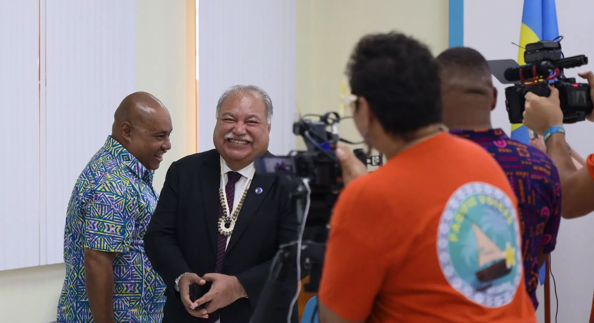 Pacific Islands Forum secretary general Baron Waqa speaks to Pacific journalists ahead of the 55th Pacific Islands Forum Leaders Meeting in Koror, Palau, next week. Photo: Pacific Islands Forum 