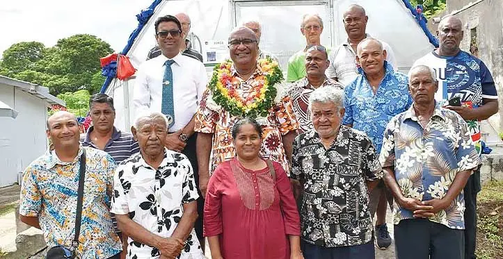 Minister for Trade, Co-Operatives and Small and Medium Enterprises (SME) and Communications, Manoa Kamikamica with the members of Taveuni Multicultural Land Purchase Co-operative Limited in Taveuni on May 3, 2023.