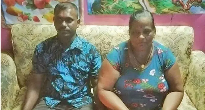 Vidya Wati and husband Janendra Prasad sheltering at their neighbour’s home.