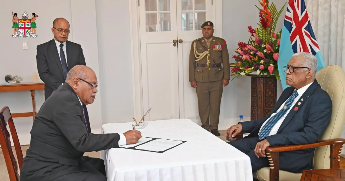 Sevuloni Ratumaiyale Valenitabua was sworn in as Fiji’s Acting Attorney-General by President Ratu Naiqama Lalabalavu at State House today.