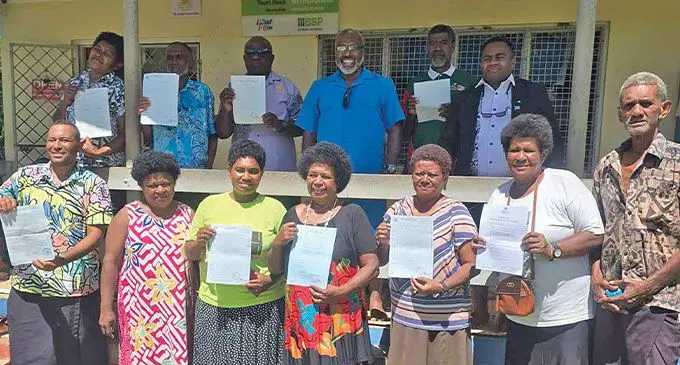 Minister for Justice Siromi Turaga during the launch of Birth, Death and Marriage certificate at the Post Shop in Lekutu, Bua on December 19, 2024.