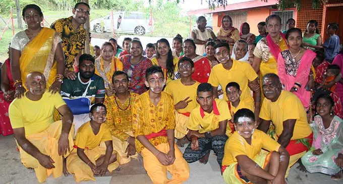 Devotees at the Verata Wailevu’s Rishi Kapoor Temple in Suva.  Photo: Wati Talebula