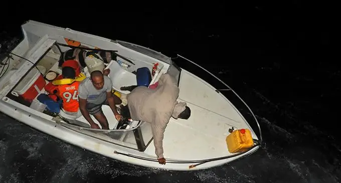 Passengers on board the fibreglass boat that ran out of fuel on its way to Kadavu. Photo: FMSRCC