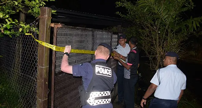 Police secure the scene of house fire at Borete Road in Nadawa on May 10, 2019.  Photo: Ronald Kumar
