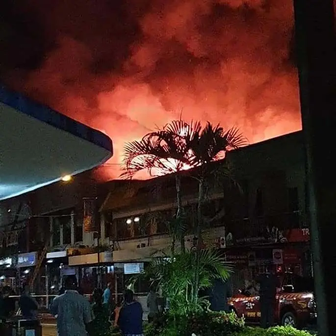 The fire on Friday night. Photo: Harvey Kennedy 