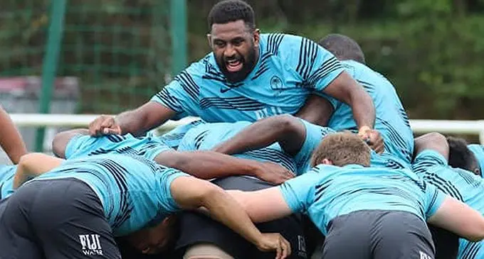 Flying Fijians lock Temo Mayanavanua during training in Pornic, France. Photo: FRU Media 