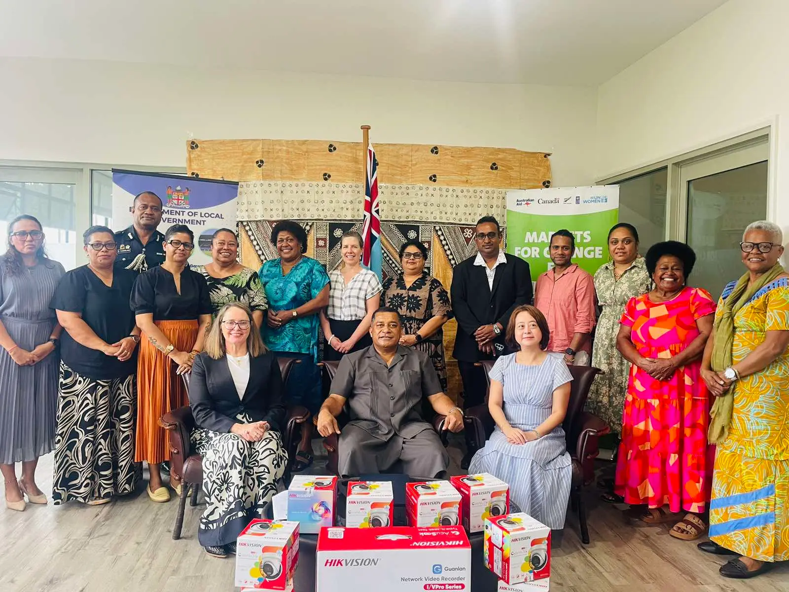 Minister for Local Government Maciu Nalumisa (middle), with members from the Suva Market Vendors Associations along with other stakeholders on September 23, 2026. 