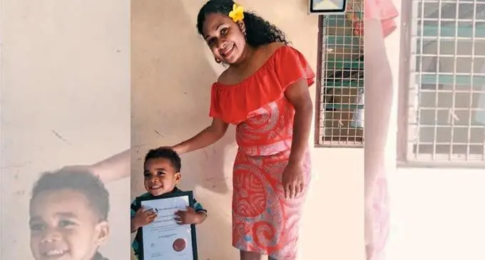Mela Lotu Batidegei with son Inosi Banuve. 