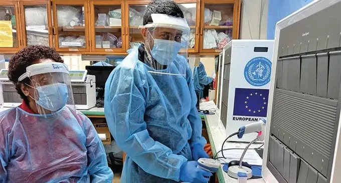 Health technicians at the Fiji Centre for Disease Control (Fiji CDC)  in Tamavua. 