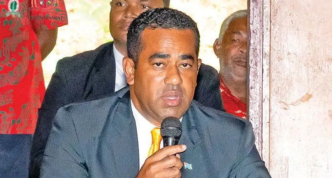 Minister for Lands and Mineral Resources Filimoni Vosarogo in Somosomo village, Taveuni on March 4, 2024. Photo: Jone Salusalu