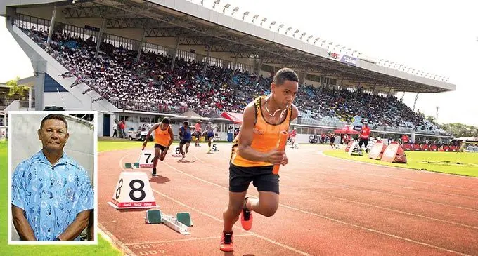 Mateasi Tabanikau of Pundit Shreedhar Maharaj College in the sub junior boys 4x400m relay during the Triple N Zone at the HFC Bank Stadium, Suva, on August 2, 2022. Photo: Ronald Kumar