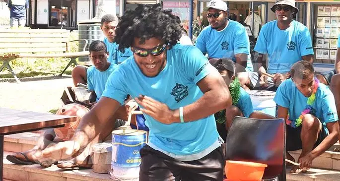 Lami Qiri Kava Boys performing at the Denarau Marina on January 3, 2020. Photo: Mereleki Nai