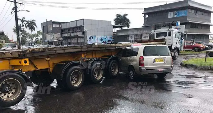 The scene of the accident that took place at Walu Bay in Suva on January 26,2021. Photo: Inoke Rabonu