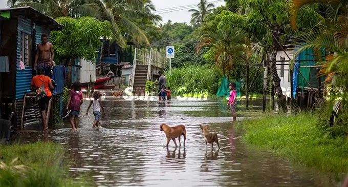 Residents of Wailea Settlement in Vatuwaqa after heavy rain caused flooding on January 10,2023. Photo- Leon Lord