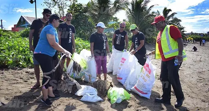 Two tonnes of rubbish was collected during the Lami foreshore clean up on March 27, 2021. Photo: Ronald Kumar