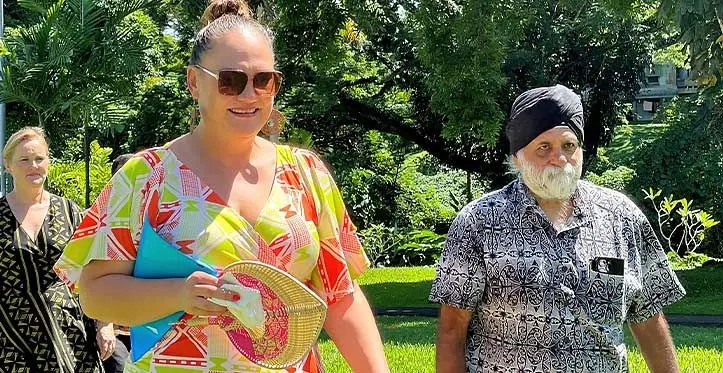 New Zealand Deputy Prime Minister Carmel Sepuloni and USP Vice-Chancellor, Professor Pal Ahluwalia at the University of the South Pacific Laucala Campus on April 19, 2023. Photo: University of the South Pacific