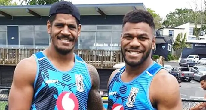 From Left; Vodafone Fijian Bati reps Tui Kamikamica and Maika Sivo.
