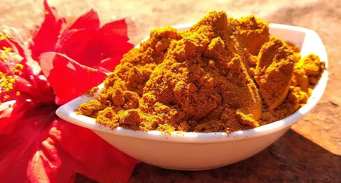 Turmeric powder.