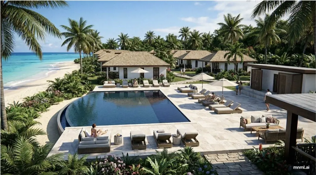 Later phases will expand the resort with a 60-room hotel wing, an additional 12 high-end villas with private plunge pools, and a further 60 rooms to reach full capacity.