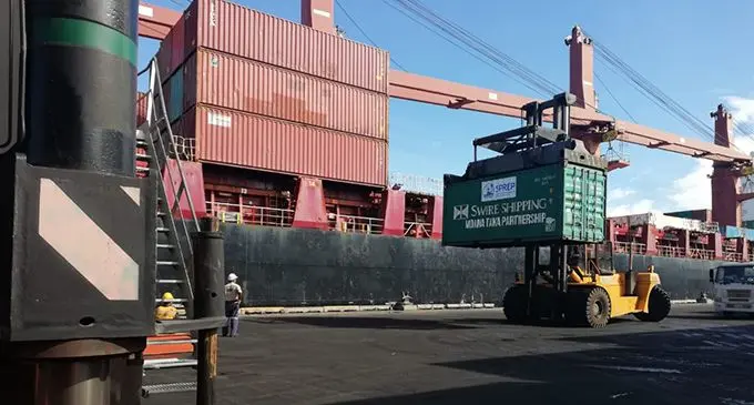 Moana Taka Partnership container loaded into CNCo vessels at Suva’s Kings Wharf. Photo: CNCo
