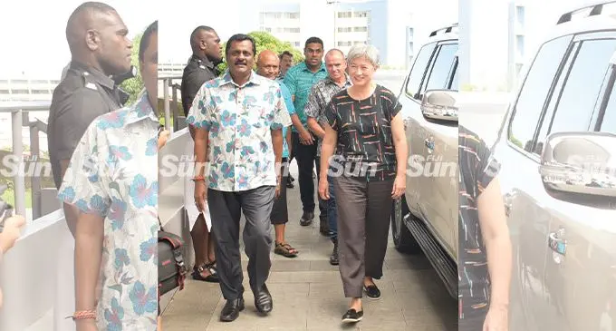 Minister forEmployment Praveen Bala with visiting Australian Foreign Affairs Minister Senator Penny Wong in Suva on May 27, 2022. Photo: Ronald Kumar