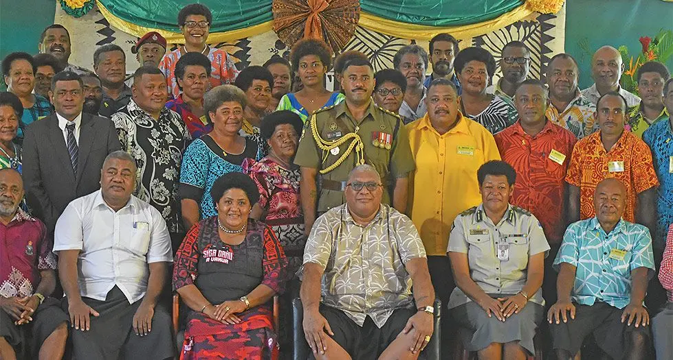 Tui Macuata and President Ratu Wiliame Katonivere with Macuata chiefs during the yellow ribbon symposium at the Friendly North Inn in Labasa on March 22, 2024.   Photo: Jone Salusalu