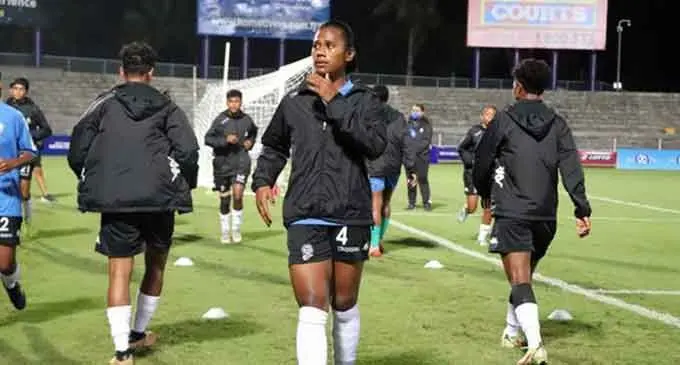 Digicel Kulas defender Mereoni Tora during their warm-up session at the HFC Bank Stadium in Suva. The Fijians face Cook Islands in the third OFC Women’s Nations Cup quarterfinals at the same venue on Sunday. Photo: Fiji FA Media