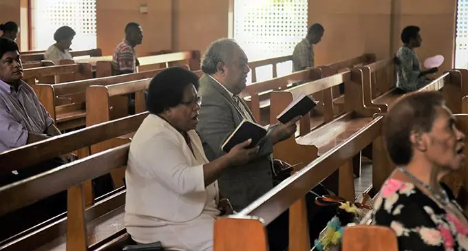 President of the Methodist Church in Fiji Reverend Dr Epineri Vakadewavosa and his wife Titilia Vakadewavosa at the Centenary Methodist Church in Suva on June 28, 2020.   Photo: Inoke Rabonu