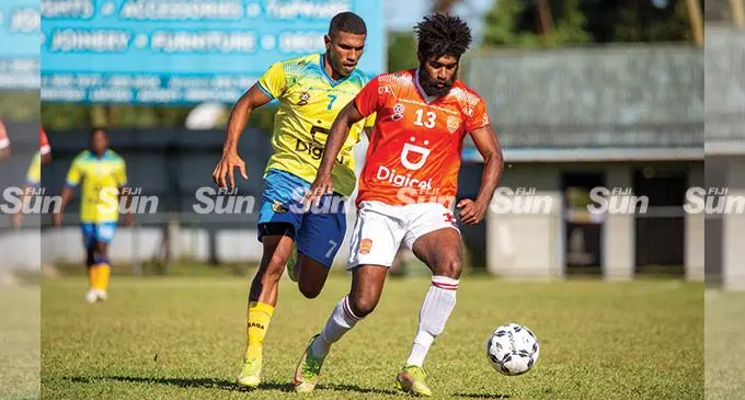 Rewa striker Samuela Nabenia controls the ball against Nadroga during their Digicel Premier League clash Ratu Cakobau Park, Nausori. Nabenia is one of Rewa’s trump cards in the Digicel Fiji FACT as they face Labasa in their group opener on Sunday. Photo: Leon Lord.