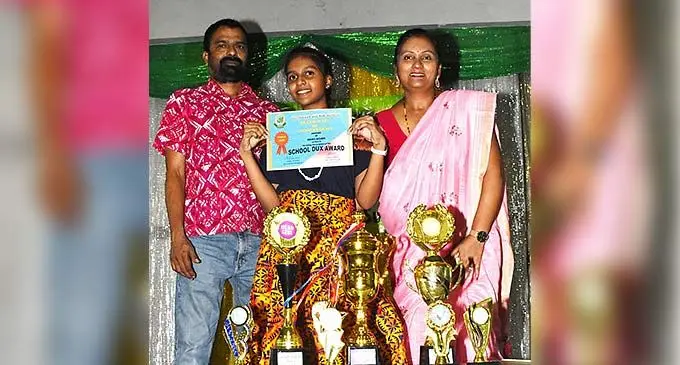 Dux of Drasa Avenue Primary School in Lautoka, Ashey Ayushi with her parents, Pramila Mani and Ashween Mani on December 7, 2022.