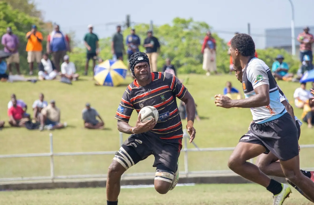 Naitasiri lock Marika Natau on attack during their Skipper Cup quarter-final match against Malolo at the National Stadium, Suva on October 17, 2026. 
