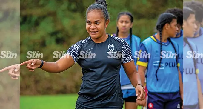 Rooster Chicken Fijiana Drua winger Younis Bese during their coaching clinic at the Latter-day Saints College in Tamavua, Suva, on May 13, 2022. Photo: Leon Lord