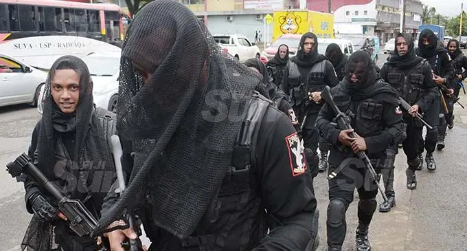 Members of the Republic of Fiji Military Forces (RFMF) martial arts team raised a few eyebrows yesterday morning while out on their normal road march.
