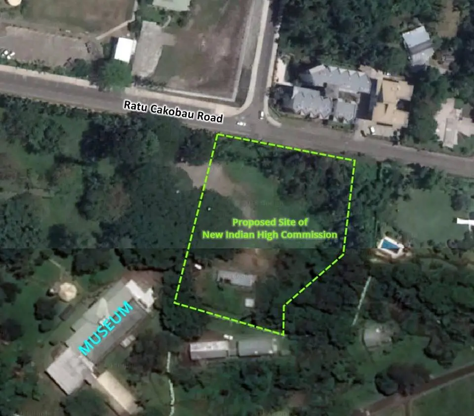 Google Earth image of the area earmarked for the  the Indian High Comission. 