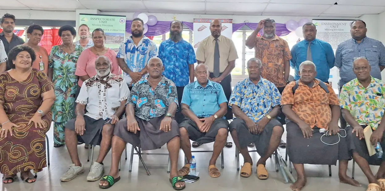 Mineral Resources Department technical adviser Dr Apete Soro with Law Reform Commissioner, Sovatabua Colanavanua during the consultations at Rakiraki Town. Photo: Mereleki Nai