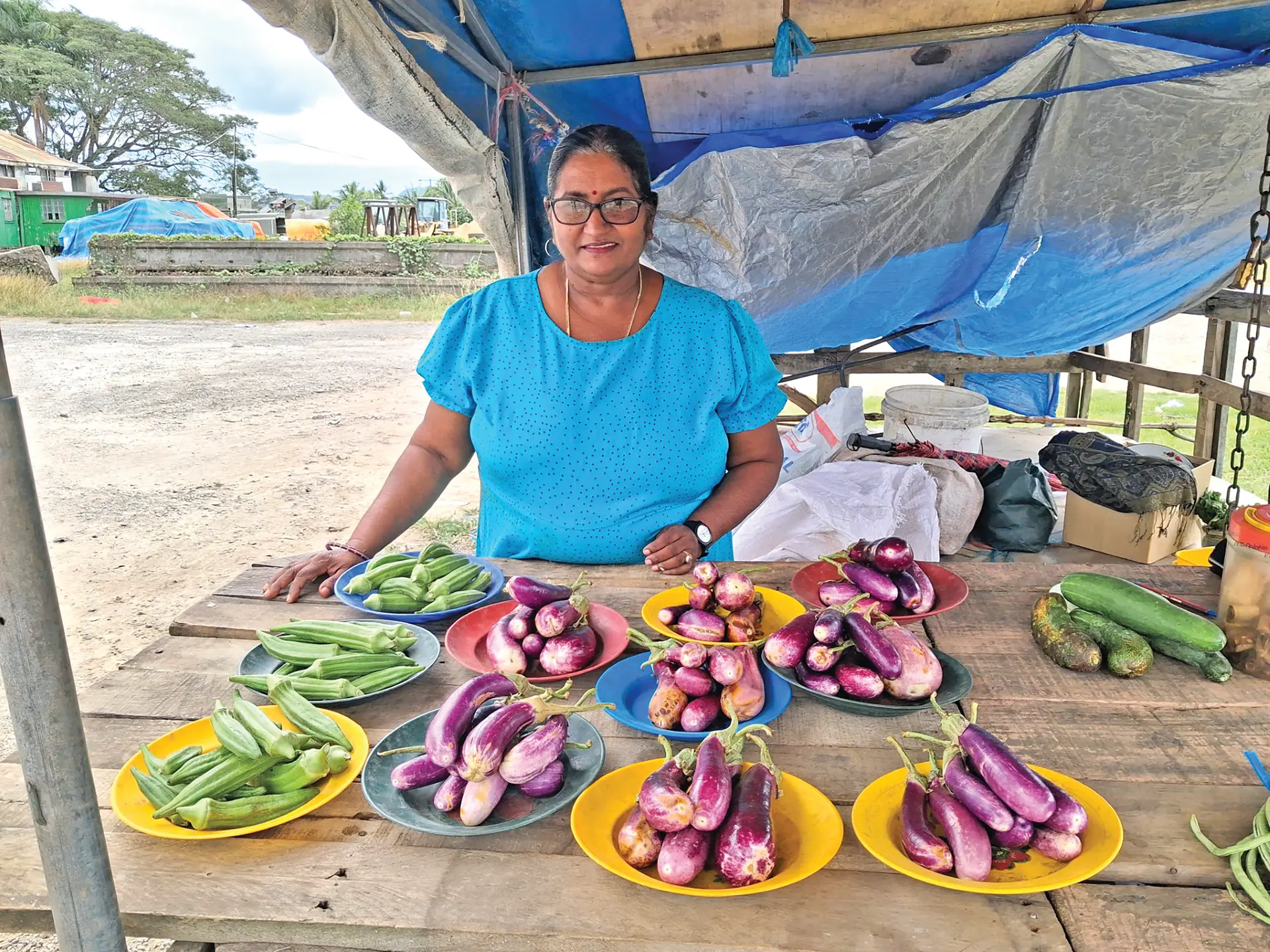 Suman Lata sells vegetables at Vunivau, Labasa, on June 25, 2026.