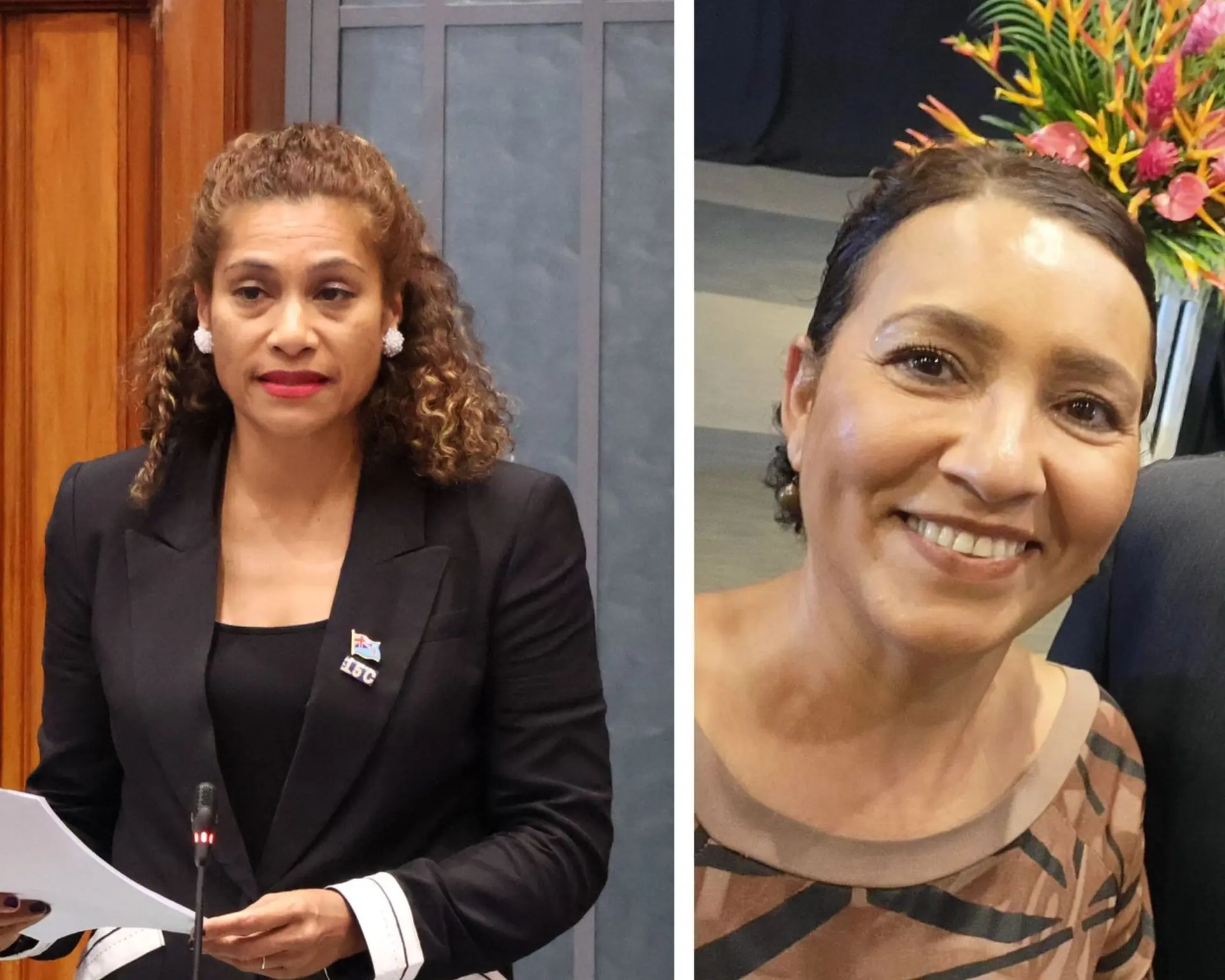Minister for Information and Climate Change Lynda Tabuya and International Women's Association, Fiji president Judy Compain.